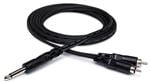Hosa CYR-101 Y-Cable Hosa CYR-100 Y-Cable 1/4 inch TS to Dual RCA Front View